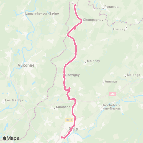 Grandole Mobilités Champagney - Dole map