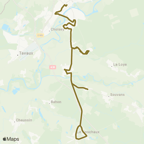 Grandole Mobilités Villers-Robert - Dole / Dole - Villers-Robert - Nevy-les-Dole map