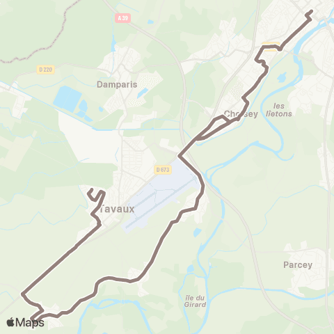 Grandole Mobilités Tavaux - Dole map