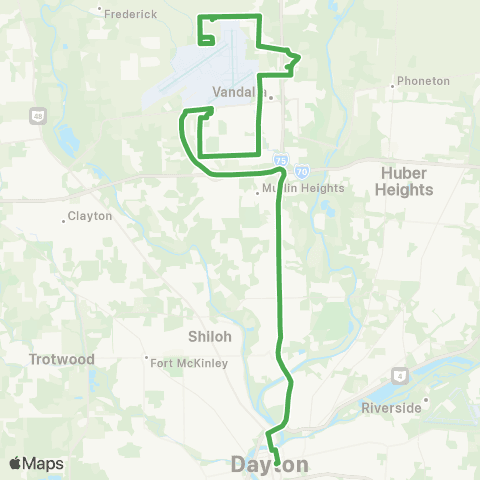 Greater Dayton RTA Route 44 map