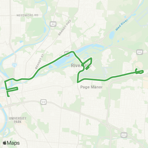 Greater Dayton RTA Route X6 map