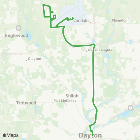Greater Dayton RTA Airport -Vandalia - Northwoods Blvd - Peters Pike map