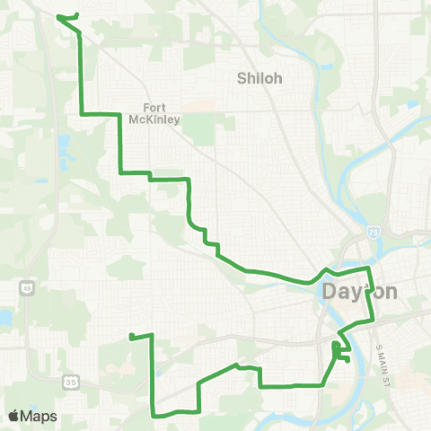 Greater Dayton RTA NW Hub - Greenwich Vill - Derby - Westown map