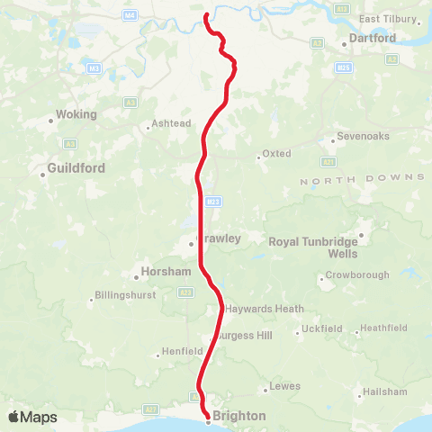 TfL & NR Gatwick Express map