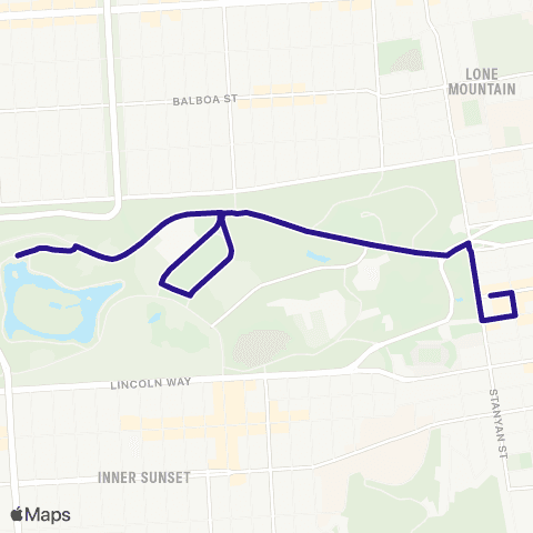 Golden Gate Park Shuttle Golden Gate Park Shuttle map