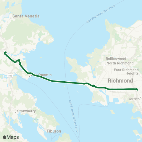 Golden Gate Transit Del Norte BART Station - San Rafael map