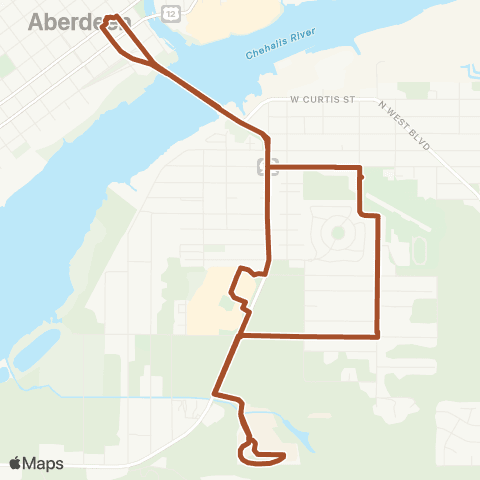 Grays Harbor Transit South Aberdeen map