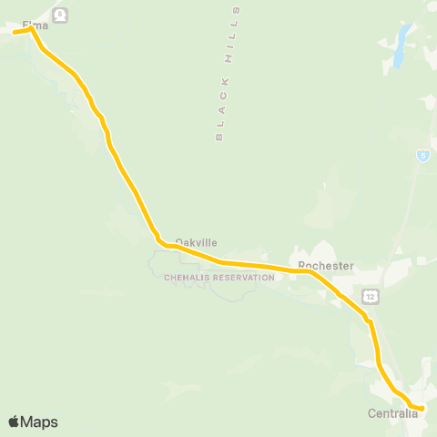 Grays Harbor Transit Oakville - Rochester - Centralia map