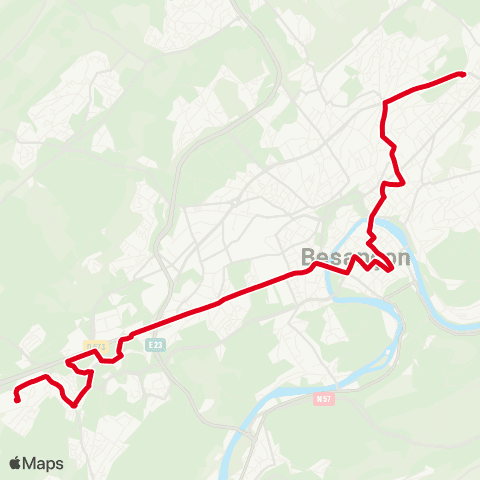 Ginko Châteaufarine ↔ Pôle Orchamps map