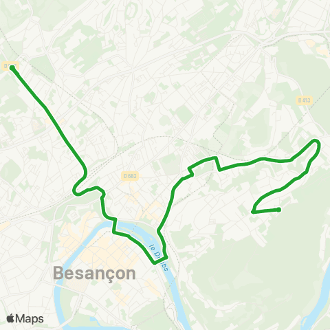 Ginko St Claude ↔ Bregille map