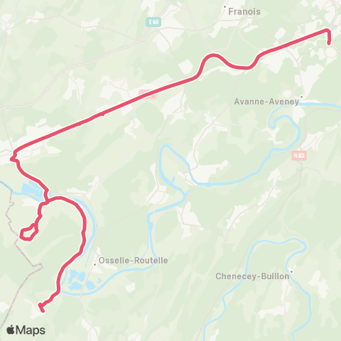 Ginko Villars-St-Georges ↔ Pôle Micropolis map