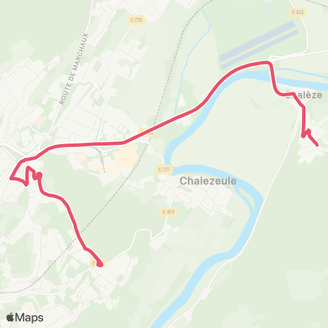Ginko Chalèze ↔ Collège Clairs Soleils map