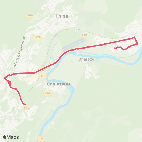 Ginko Roche-Lez-Beaupré ↔ Collège Clairs Soleils map