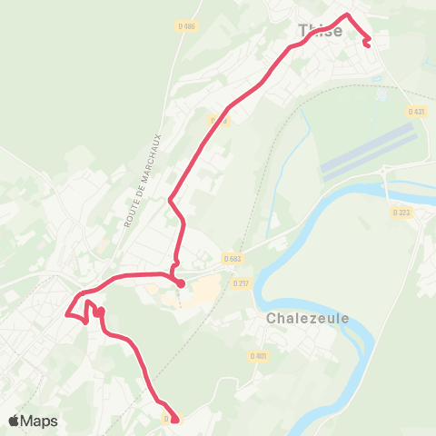 Ginko Thise ↔ Collège Clairs Soleils map