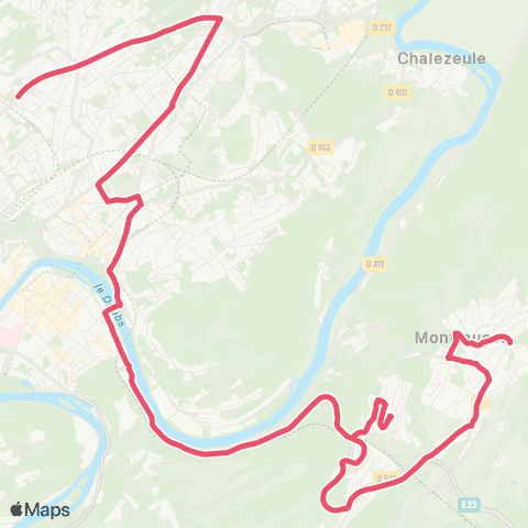 Ginko Montfaucon ↔ Lycée St Jean map
