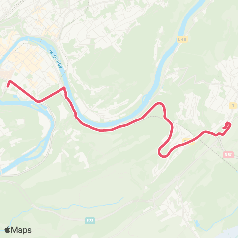 Ginko Pôle Chamars ↔ Montfaucon map