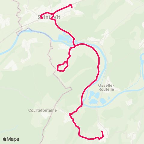 Ginko Saint-Vit ↔Byans-sur-Doubs map