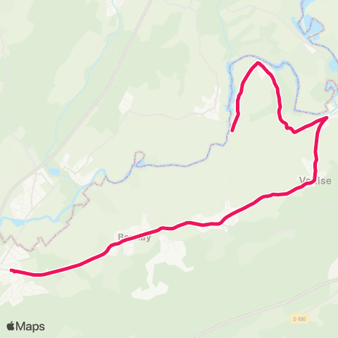 Ginko Devecey ↔ Palise map