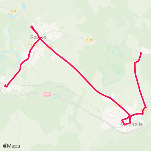 Ginko Saône ↔ Mamirolle map