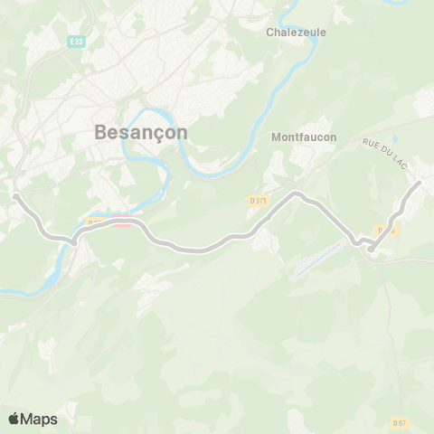 Ginko Saône ↔ Pôle Micropolis map