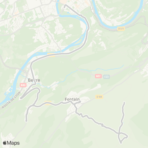 Ginko Fontain ↔ Pôle Chamars map