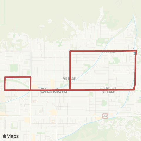 Glendora Shuttle Shuttle: Tripper map