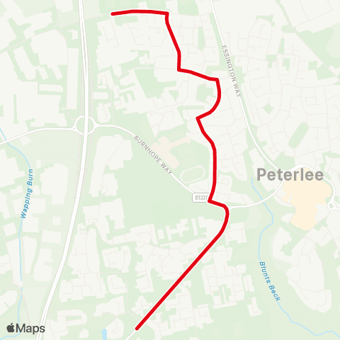 Go North East Westmorland Rise - Shotton Hall School map
