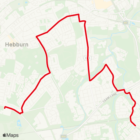 Go North East St Joseph's Catholic Academy - Hedworth Ln map