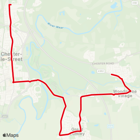 Go North East Church Chare Schools - Rd End / The Meadows map