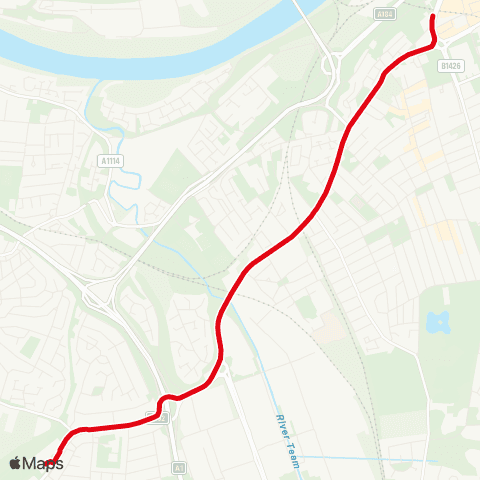 Go North East Emmanuel College - Interchange map