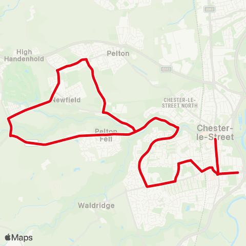 Go North East Grange Terrace - Front Street map