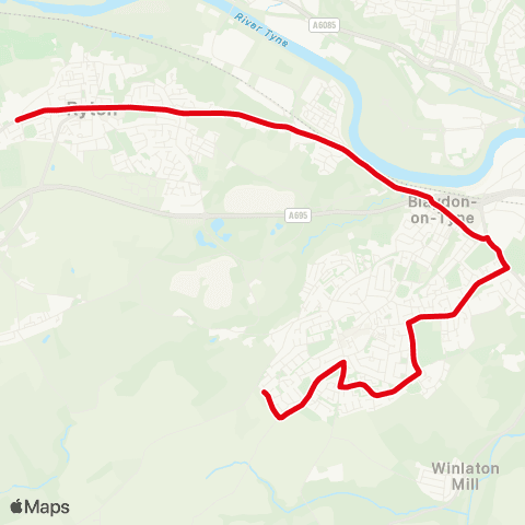 Go North East Knobbyends Ln - Main Rd / Reasby Gardens map
