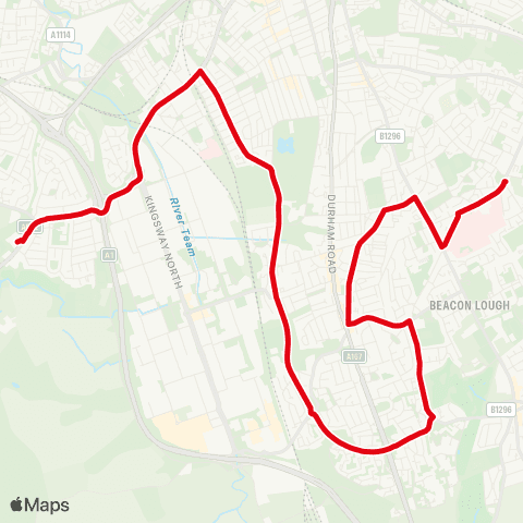 Go North East Windy Nook Rd / Stone St - Emmanuel Coll map