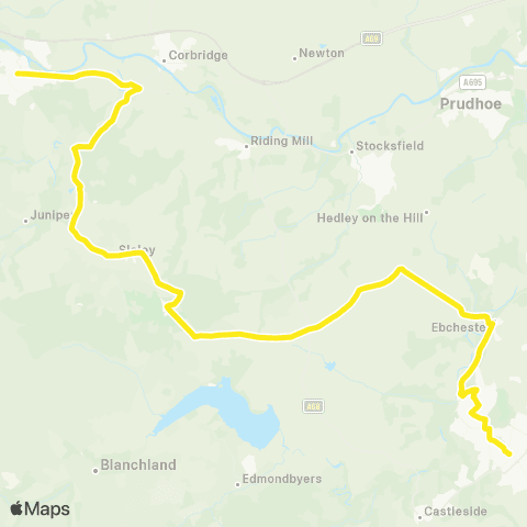 Go North East Bus Sta - Consett Bus Sta Stand F map