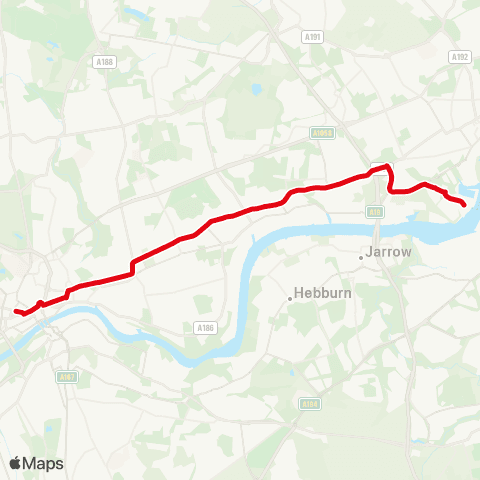 Go North East Central Sta Bewick St - Dfds Ferry Term map