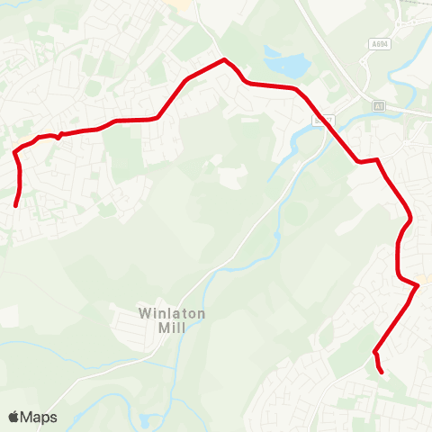 Go North East Scotland Head-Park Ln - Whickham School map