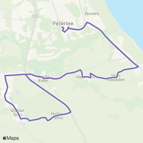 Go North East Peterlee Bus Sta Stand G - Peterlee Bus Sta Stand F map