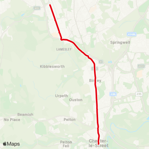 Go North East Front Street - Kingsway North map
