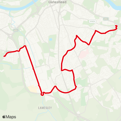 Go North East Emmanuel Coll - Kells Ln-Beacon Lough Rd map