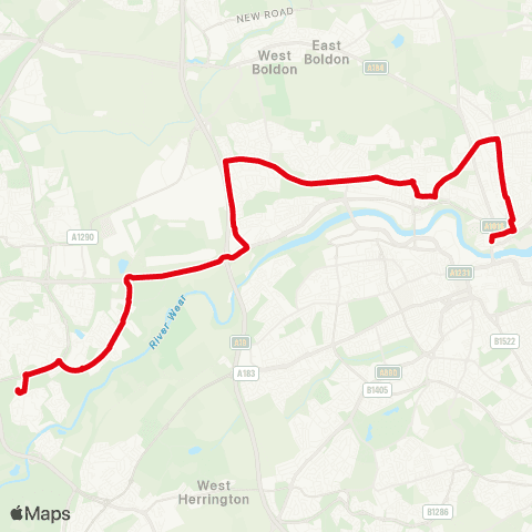 Go North East St Robert of Newminster Catholic Sch - N Bridge St map