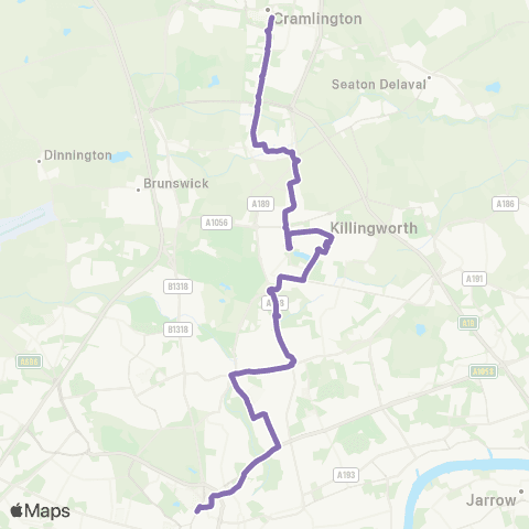 Go North East Haymarket Bus Sta - Dudley Lane Shops map