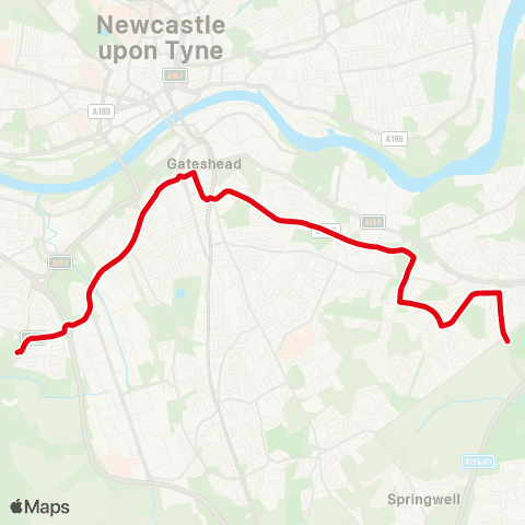 Go North East Emmanuel College - New Road map