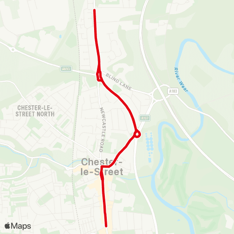 Go North East Front Street - Black Horse map