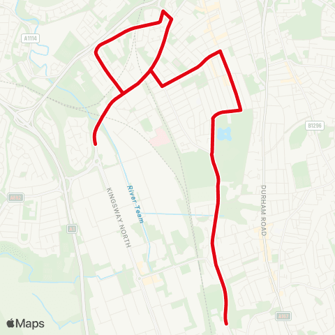 Go North East Lobley Hill Rd / Kingsway N - Saltwell Rd S-Joseph Swan map