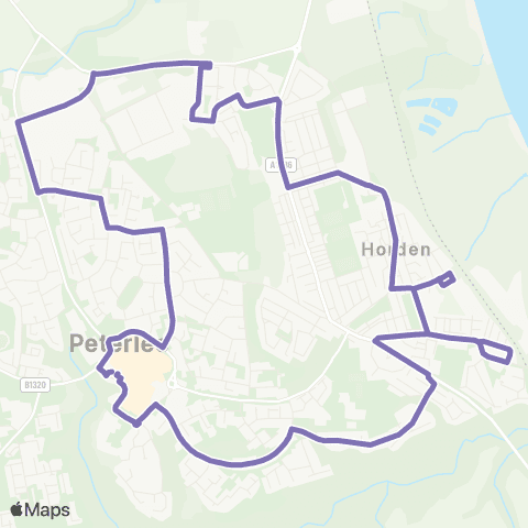 Go North East Peterlee Bus Sta Stand F - Peterlee Bus Sta Stand B map