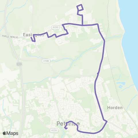 Go North East Peterlee Bus Station Stand F - Green map