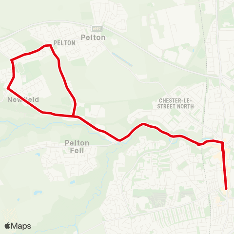 Go North East Black Horse - Front Street map