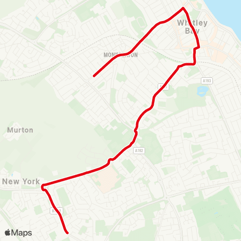 Go North East Billy Mill Ln-Sch - Cauldwell Ln-Holmwood Av map