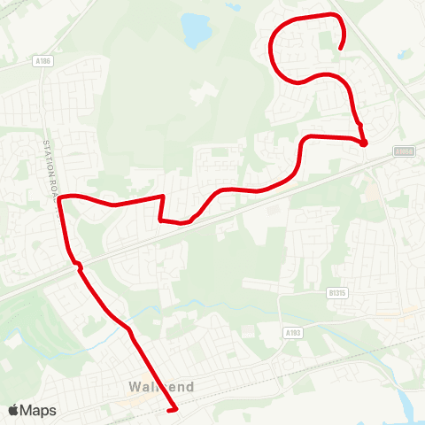 Go North East Addington Drive-The Bush - Interchange map