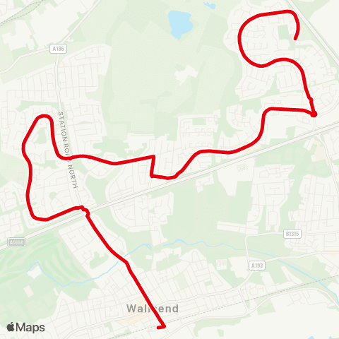 Go North East Addington Drive-The Bush - Interchange map